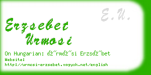 erzsebet urmosi business card